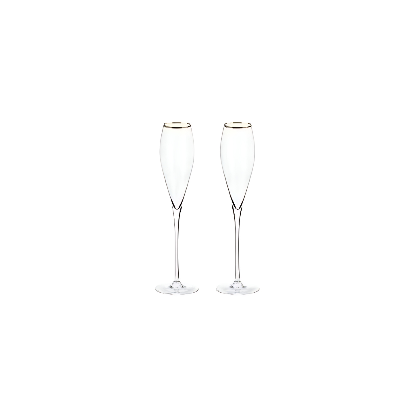 Champagne Glasses with Gold Rim (2pcs)