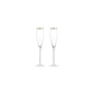 Champagne Glasses with Gold Rim (2pcs)